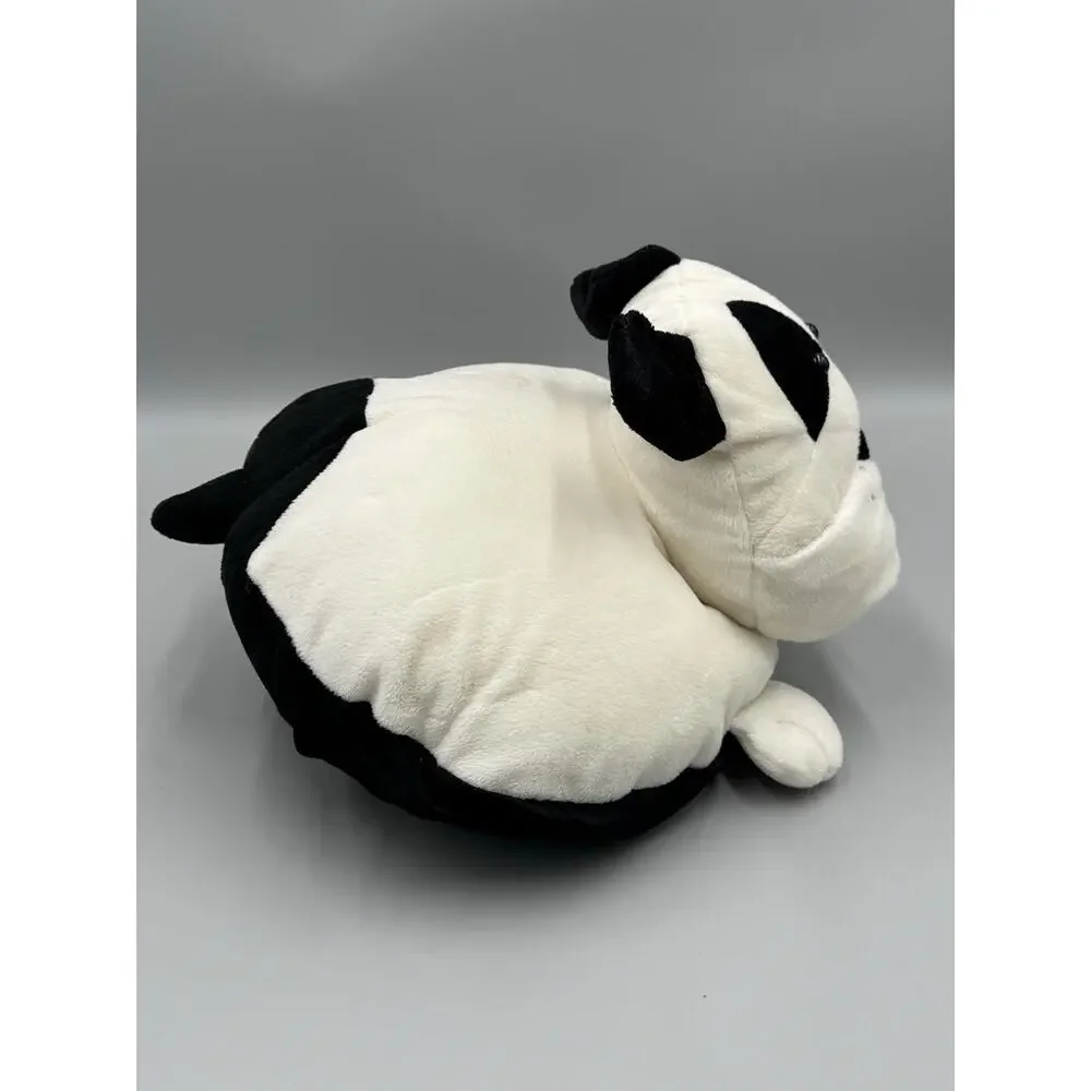 Pocket Pillow Bulldog Black And Ivory Dog Plush With Storage Pocket 12”